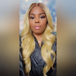 Dark Root Blonde Synthetic Wig